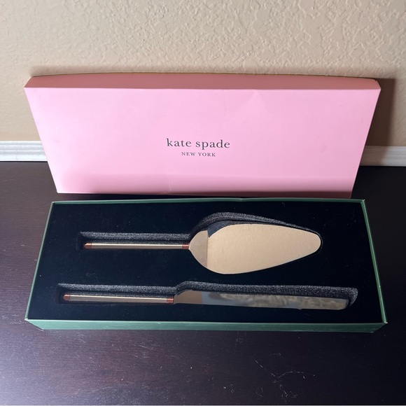 Retired Kate Spade X Lenox 2pc. Cake Serving Set, Stainless Steel w Silver - Picture 5 of 6